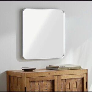 NWB - Wayfair - Silver Metal Frame Square Mirror - 24” x 24”